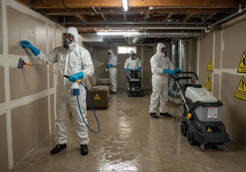 Basement Moisture Removal and Structural Drying process in Vero Beach South, FL